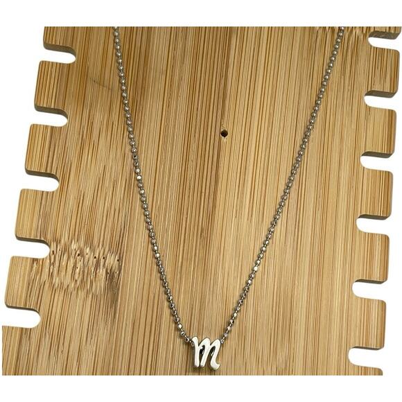 Alex Woo Sterling Silver ‘M’ Initial Pendant Necklace NY Designer Luxury Fashion - Picture 9 of 14